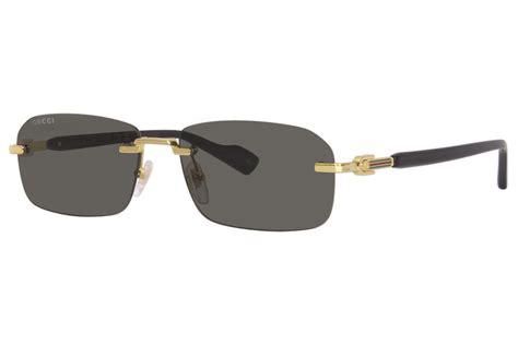 gucci gg1221s-001|Rectangular frame sunglasses in gold.